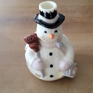 snowman tealight holder